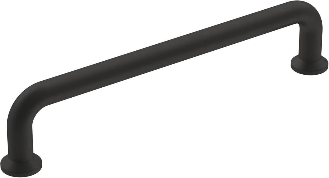 Amerock | Cabinet Pull | Matte Black | 5-1/16 inch (128 mm) Center-to-Center | Factor | 1 Pack | Drawer Pull | Cabinet Handle | Cabinet Hardware