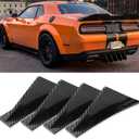 JMTBNO Carbon Fiber Rear Bumper Diffuser Lip Splitter Shark Fins Curved Spoiler Lip Wing Splitter 4pcs