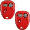 2X KeylessOption Key Fob Replacement for 1998 1999 2000 2001 2002 Chevrolet Chevy Silverado Suburban Tahoe GMC Sierra Yukon Oldsmobile Remote, 3-Button 15732803, Programming Guide Included (Red)