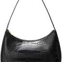 Shoulder Bags for Women, Cute Hobo Tote Handbag Mini Clutch Purse with Zipper Closure (Large, Crocodile&black)