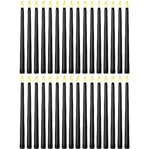 Retisee 30 Pcs 11 Inch Flameless Taper Candles LED Candles Bulk Battery Operated Taper Candle Flickering LED Candlesticks for Valentines Birthday Wedding Party Decor (Classic Style, Black)