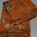 Burnt Orange Boho Curtains Blackout 84 Inch Long, Terracotta Floral Patterned Bohemian Curtain, Retro Vintage Drapes for Living Room Bedroom 2 Panels
