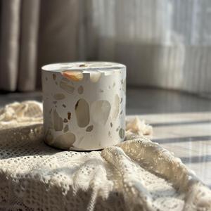 2026 New Ivory White Small Table Lamp, Stone Material,Cordless Table Lamp,3.5"Rechargeable Table Lamp ,Battery Operated Bedside Lamps,3 Colors Touch Dimmable for Bedroom Bathroom Bar Kitchen