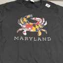 MD Blue Crab Silhouette with Maryland State Flag distressed T-Shirt L
