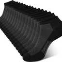 BAMBOO COOL Men's Athletic Ankle Socks Moisture Wicking, Anti-Odor Breathable Running Mesh Socks Arch Support, 8 Pack (L)