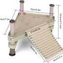 Allpdesky Decorative Turtle Pier Floating Basking Platform with Ramp Ladder