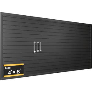 RORA Slat Wall Paneling Garage Slat Wall Storage Systems 4x8 ft Slatwall Black Heavy Duty Satwall for Tool Organization ,Pvc SlatWall Panels,Fits for Storage and Display