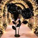 CICIEKAE Giant Velvet Black Rose Artificial Flower, 5.9Ft, 3 Flowers