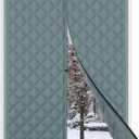 RELIANCER Magnetic Thermal Insulated Door Curtain,Waterproof Oxford Cloth Door Cover,Fits 46"x82" Doors,Cotton Fiberfill Doorway Curtains,Winter Insulated Doors Net Screen,Windproof Doorway Blanket