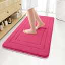 Arotive Memory Foam Bathroom Rug Mat 36x24, Ultra Soft and Absorbent Bath Mat, Machine Wash Dry, Comfortable Bath Rug Carpet for Bathroom Floor, Tub and Shower, Deep Pink
