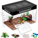 GOZILLA Adjustable Turtle Basking Platform, 9.8x6.3x6.3''Acrylic Turtle Topper & Dock, Hanging Platform Enclosure Warm Room for Turtles, Small Reptiles(Medium)