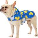 Dog Raincoat, Waterproof Dog Rain Jacket with Hood, Adjustable Rain Coat Poncho with Reflective Strips & Leash Hole for Medium Dogs Puppies, Lightweight Pet Clothes