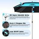 Patio Umbrella with Exclusive Black Coating, 7.8ft Heavy-Duty Double-Layer Nylon Canopy, Adjustable Tilt Sun Shade Outdoor Table Umbrella, UV Protection & Carry Bag for Beach, Fishing, Backyard