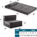 SINWEEK 6 Inch Folding Sofa Bed Memory Foam Folding Mattress Topper with a Pillow and Storage Bag Fold Out Chair Bed Foldable 4-Piece Sleeper Couch with Machine Washable Cover 75 x 38 Twin Size