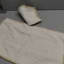 DecorUhome Spring Chenille Soft Throw Pillow Covers 12x20 Set of 2, Lumbar Velvet Farmhouse Neutral Decorative Pillow Covers with Stitched Edge for Couch Sofa Bed Home Decor, Cream White