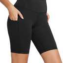 baleaf Women's 8"/ 5"/ 3" Biker Shorts High Waist Yoga Workout Gym Running Volleyball Spandex Shorts with Pockets, Size L