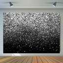 Black and Silver Backdrop Silver Glitter Backdrop for Photography Wedding Birthday Baby Shower Party Photo Studio 10x8FT FW18