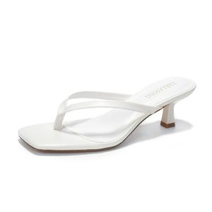 LULLASONG Women's Kitten Heels Sandals Square Open Toe Flip Flop Heels 1.8-2 Inch Heeled Sandals for Women Size 11