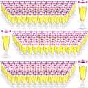 Gerrii 300 Pcs Plastic Champagne Flutes Bulk, 4.5 oz Clear Disposable Champagne Flutes, Rimmed Toasting Glasses for Wedding Birthday Anniversary Celebration Party Wine(Purple Rim)