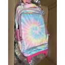 CAMTOP 18 Inch Rolling Backpack With Matching Lunch Bag Set Girls Boys Roller Bag on Wheels Kids School Bookbags Wheeled (Tie Dye Pink)