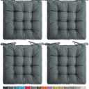 SQUARE MOON 4 Pack Chair Cushions, Seat Cushions, Chair Pads, Chair Mat for Indoor, Outdoor Dining Chair, Kitchen Chairs, Dining Room Chairs (16" × 16" × 4 Pack, Dark Grey)