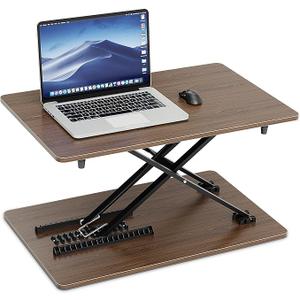 Height Adjustable Standing Desk Converter, 25.16" x 15.75", Wood Finish
Ready to Use Desk Riser for Laptop and Monitor, Sit Stand Workstation for Office, Bedroom and Living Room