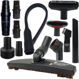 Replacement Vacuum Attachments & Brushes Plus Universal Adapter Kit Compatible with Shop Vacs Accessories 2-1/4" 1-7/8" 1-3/8" 1-1/4 Inch Flexible Vacuum Crevice Attachment Tool (12PCS)