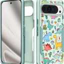 for Google Pixel 10 Pro XL Case - Women Cute Girls Cover Girly Kawaii Aesthetic Unique Design Dinosaurs Heavy Duty Protective Shockproof Military Grade for Google Pixel 10 Pro XL Phone Case