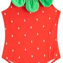 LIZENS Girls One Piece Swimwear Cute Girls Swimsuit 2-12 Bathing Suit for Kids(BDG26203, 4-5T) Red