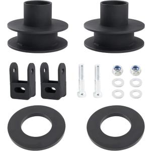 2" Front Leveling Kit Compatible with 2005-2024 Ford F250 F350 Super Duty 4WD, 2 inch High-Strength Steel Coil Spring Lift Spacers with Shock Mount Extenders & Sound Isolator
