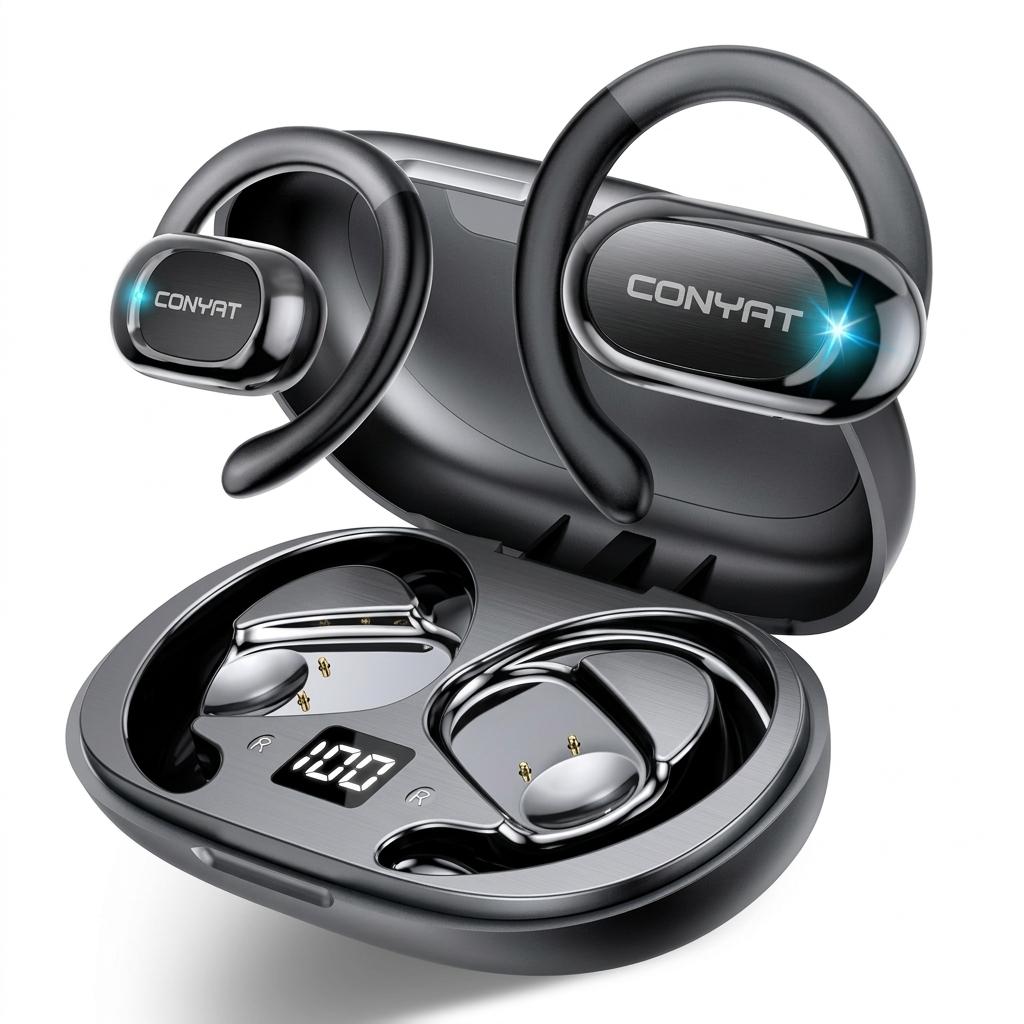 AI Translation Earbuds Real Time, 164 Language Translator Earbuds 3-in-1 Translation Headphones with 7 Translation Modes, 48H Bluetooth 5.4 Open Ear Headphones with Audio and Video Calls, For Business