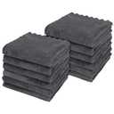 Orighty Ultra Soft Washcloths 12 Pack, Premium Microfiber Towel Sets 12x12 inches, Absorbent and Quick Drying Coral Velvet Washcloth, Multi-Purpose Wash Cloths for Bathroom, Hotel, and Gym (Grey)