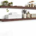 Floating Shelves for Wall,Wall Shelves for Decor Storage,Display Shelving 36 inch Set of 2,Wall Mounted Wood Shelf for Bedroom,Living Room,Bathroom,Kitchen,Brown (2pcs,Brown), 7.8"D x 36"W x 1.73"H