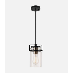 Globe Electric 2 in 1 Oliver 1-Light Dark Bronze Pendant with 15 ft. Cord
