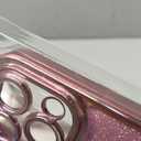 aowner Magnetic Case for iPhone 14 Pro Glitter Case, Luxury Plating Cute Bling with Camera Lens Protector, Compatible with MagSafe, Slim Thin for Women Girls Protective Clear Phone Case, Pink