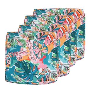 EHouseHome Patio Chair Seat Cushion Covers,Washable Slip Covers Replacement,Waterproof Outdoor Furniture Cushion Pillow Seat Cover for Couch,Garden,Sofa,22"×20"×4"(4 Covers Only,Tropical Leave)