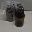 JUVITUS Amber 17 oz Wide Mouth Glass Packer Bottle with Black Ribbed Lid (4 pack)