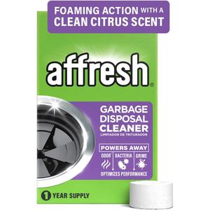 Affresh Garbage Disposal Cleaner, Helps Power Away Odor Causing Bacteria, Debris & Grime in Grind Chamber, Impeller & Drain Pipe, 12 Tablets, 1 Year Supply