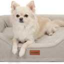 Puppy Beds for Small Dogs Orthopedic with Cooling Gel Memory Foam Washable Small Size Dog Couch with Removable Cover Waterproof for Senior Pets or Cats,24"x18"x6"Beige