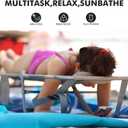Backpack Beach Tanning Lounge Chair with Canopy Shade Face Hole Padded Adjustable Washable, 6 Position Layout Chair for Outside Sunbathing Poolside Lawn, UPF 50+ Wind-Resistant Sun Shade, 2 Pack