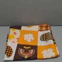 Fall Pumpkin Elastic Round Tablecloth, Turkey Maple Leaf Gnome Plaid Thanksgiving Fitted Tablecloths for Round Table Oil-Proof Waterproof Table Cloth (Fit for 36" - 44" Round Tables)