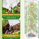 Cyrico Bird Netting Plant Cover for Tomato Cage, 3 Pcs Garden Mesh Cover with Zipper and Drawstring, Insect, Bird & Small Animal Protection Net for Vegetables, Fruits and Flowers, 59" x 17.7"