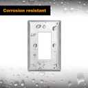BESTTEN 10 Pack Midsize Decor Receptacle Metal Wall Plate with Protective Film, Decorator Stainless Steel Midway Outlet Cover, Corrosion Resistant, Brushed Finish, Silver