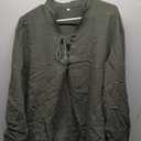 Men's Cotton Linen Shirt Drawstring Arm Banded Tops Medieval Viking Pirate Renaissance Halloween Costume (Medium)