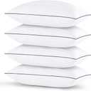 GOHOME Pillows Standard Size Set of 4 - Bed Pillows for Sleeping Pack of 4, Cooling Supportive Hotel Pillows with Premium Soft Down Alternative Fill for Side Stomach and Back Sleepers (White)