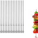 Metal Skewer for Grilling,Kabob Skewer,Flat BBQ Barbecue Skewer,Grilling Skewers Set,Reusable BBQ (14" skewer(16 pack))