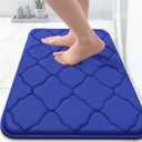 OLANLY Memory Foam Bath Mat Rug 24x16, Ultra Soft and Absorbent Bathroom Rugs, Non-Slip, Comfortable, Machine Washable Bath Carpet for Bathroom Floor, Tub Shower and Home Decor Accessories, Royal Blue
