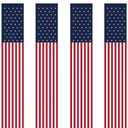 4 PCS Patriotic Decorations 4th of July Decorations Outdoor Hanging American Flag Banners Porch Sign for Veterans Memorial Labor Presidents Flag Election Day