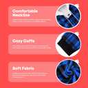 Giggling Getup Women Christmas Pajamas, Buffalo Plaid Pajamas with Hood, Flannel Sherpa Jumpsuit PJ (Blue)