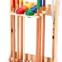 Hiboom 6 Player Croquet Set with Wooden Stand for Families Adults, 32 Inch